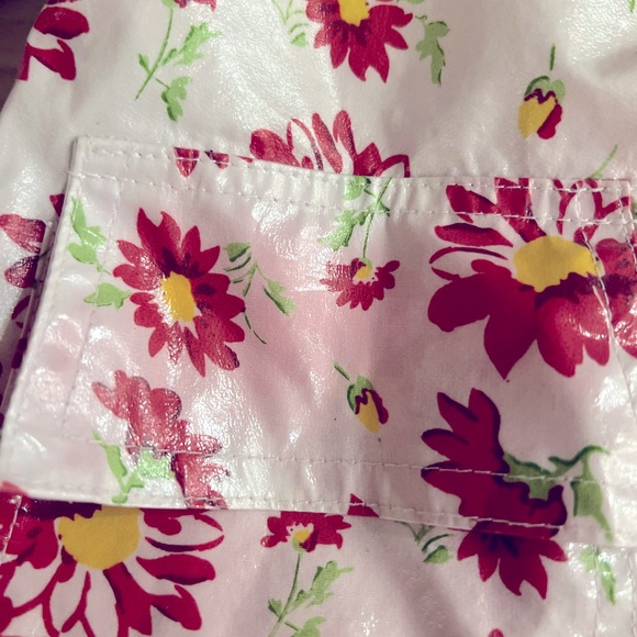Pluie Pluie Toddler Red Flower Raincoat With Liner Size 1-2 - Picture 6 of 6
